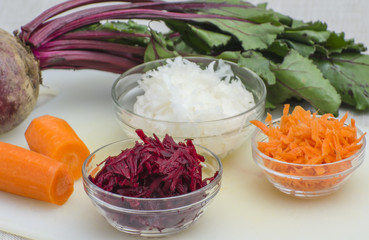 Fresh and healthy  - beetroot, carrots, and white turnip