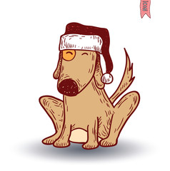 dog christmas icon - illustration.