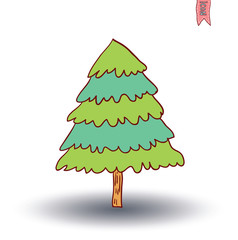 Christmas tree. vector illustration.