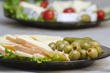 French cheese, stuffed olives