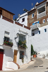 Fototapeta na wymiar beautiful street in Frigiliana, Andalusia, Spain