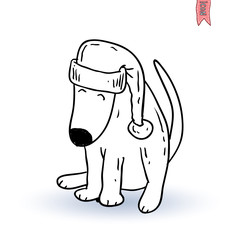 dog christmas icon - illustration.