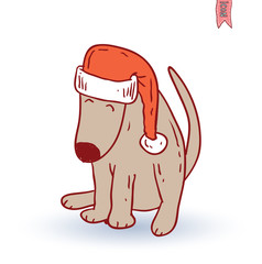 dog christmas icon - illustration.