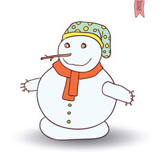 snowman. vector illustration.