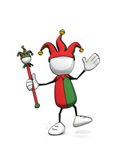 little sketchy man with jester's Cap