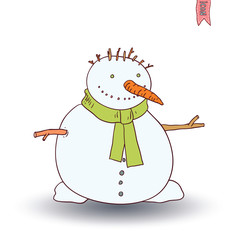 snowman. vector illustration.