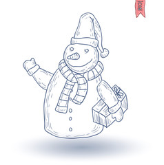 snowman. vector illustration.