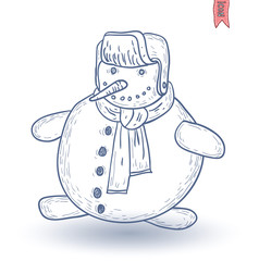snowman. vector illustration.