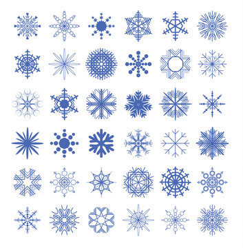 Snowflake collection. vector illustration.