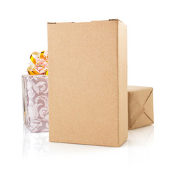 cardboard box  on white background