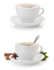 cup of coffee on white