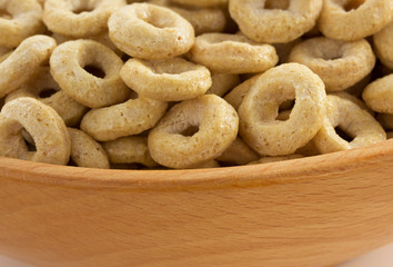 corn flakes rings as background