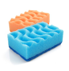 cleaning sponge on white