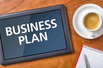 Tablet on a desk - Business Plan