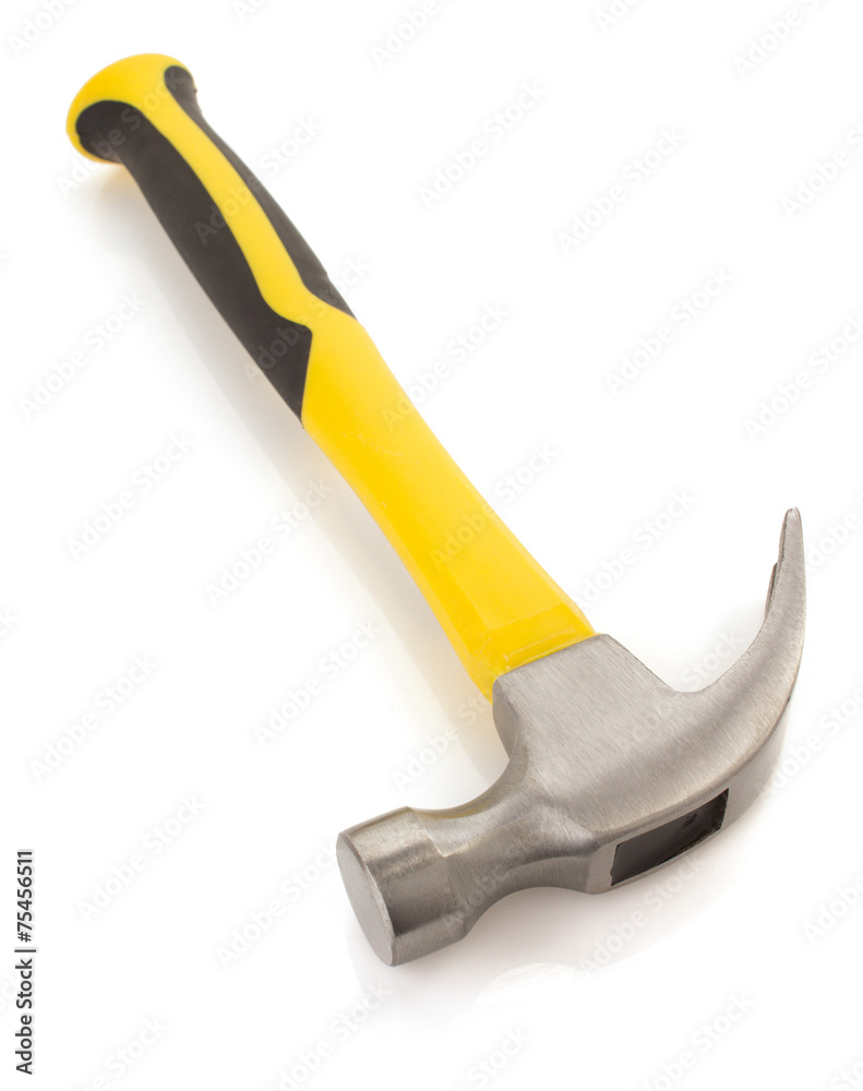 Sticker hammer tool on white background