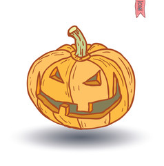 Jack O Lantern halloween pumpkin. vector illustration