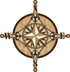 Wooden Compass vector