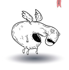 cartoon monster. vector illustration
