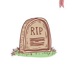 Tombstone halloween icon. vector illustration.