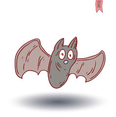 bat  cartoon icon. vector illustration.