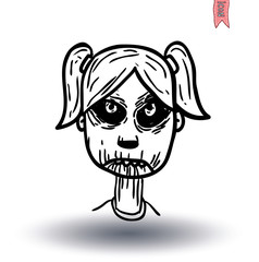 zombie cartoon character, vector illustration.