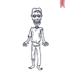 Fototapeta na wymiar zombie cartoon character, vector illustration.
