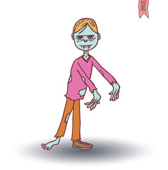 zombie cartoon character, vector illustration.