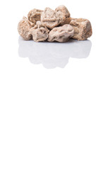 Salted tamarind fruit over white background 