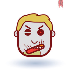 zombie cartoon character, vector illustration.