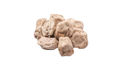 Salted tamarind fruit over white background 