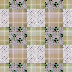 Abstract seamless checkered plaid textile pattern background