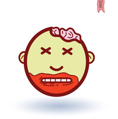 zombie cartoon character, vector illustration.
