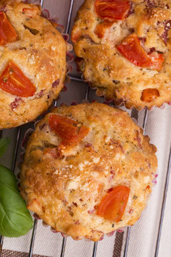 Fresh pizza muffin as a snack