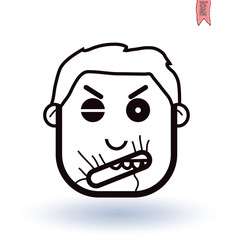 zombie cartoon character, vector illustration.