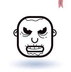 zombie cartoon character, vector illustration.