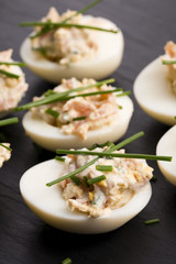 stuffed eggs with salmon