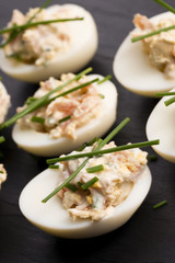 stuffed eggs with salmon