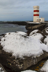 Lighthouse at Reykjanes Peninsula Iceland