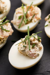 stuffed eggs with salmon