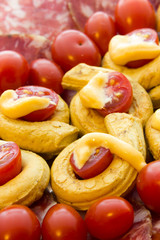 Taralli piccanti with tomato mayonnaise and salami