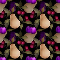 Fruits seamless pattern design texture background