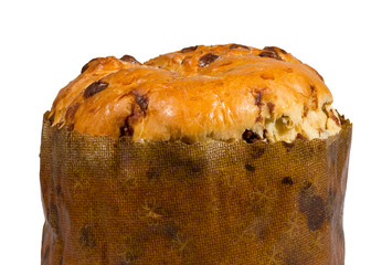 Panettone, Christmas cake isolated on white