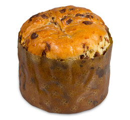 Panettone, Christmas cake isolated on white