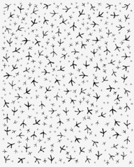 Black trace of birds, seamless vector wallpaper