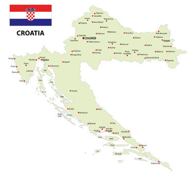 Croatia Map With Flag