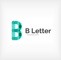 B letter logo, minimal line design