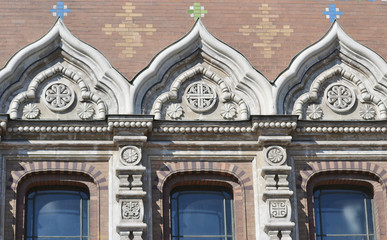 Windows of orthodox cathedral Spas na Krovi