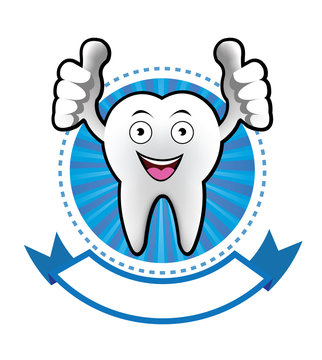 Cartoon Smiling tooth banner