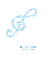 Vector doodle circle water texture gclef musical silhouette