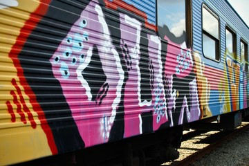 Graffiti on traincar